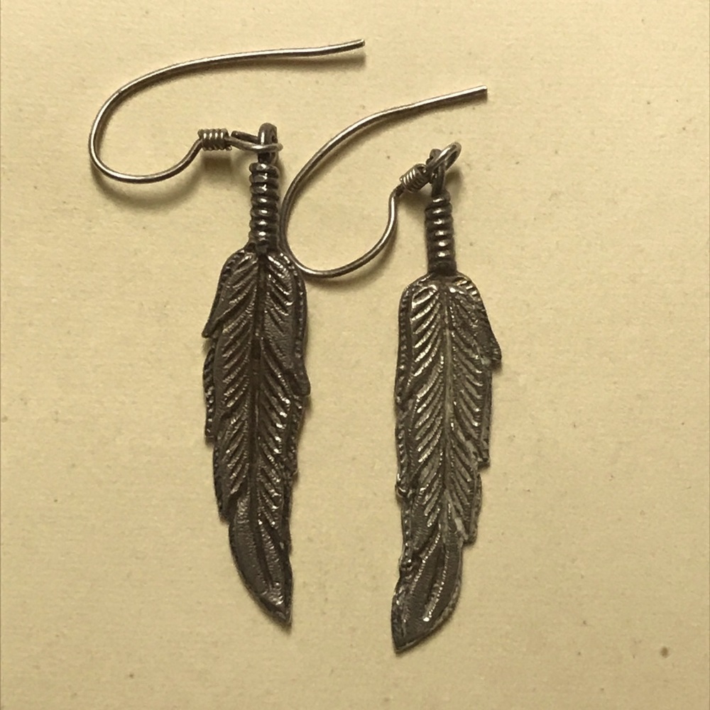 Silver Feather Earrings